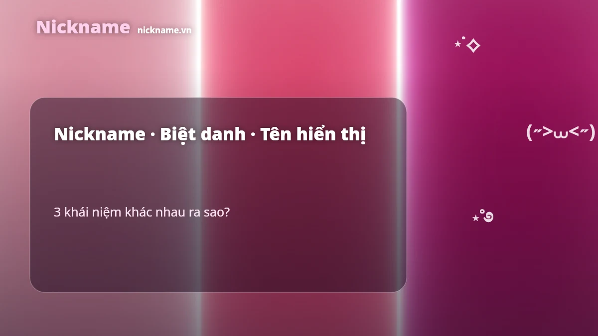 Phân biệt nickname, biệt danh và tên hiển thị tại Nickname.vn