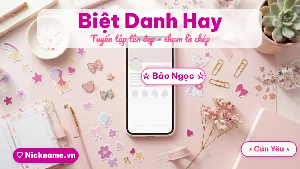 Biệt danh hay 2026 - tuyển tập tên đẹp chạm là chép trên Nickname.vn