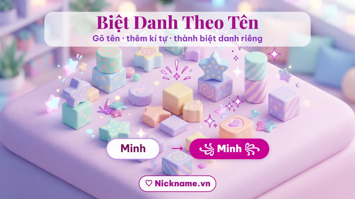 Cách tạo biệt danh theo tên bằng kí tự đặc biệt trên Nickname.vn