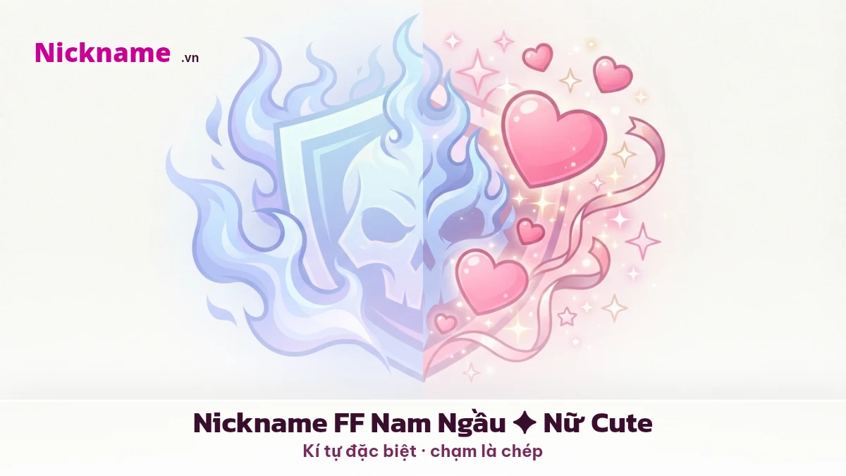 Nickname FF nam ngầu và nữ cute kí tự đặc biệt