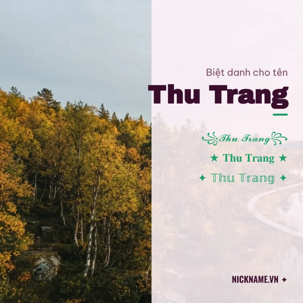 Biệt Danh Cho Tên Thu Trang 2026 🍁 176+ Mẫu Đẹp Miễn Phí