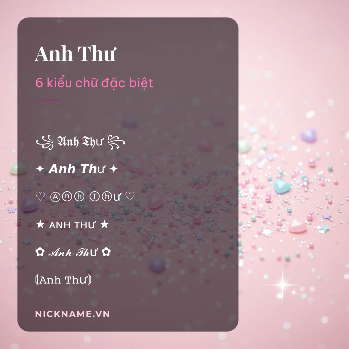 Tên Anh Thư kí tự đặc biệt: 6 kiểu chữ Unicode để chép