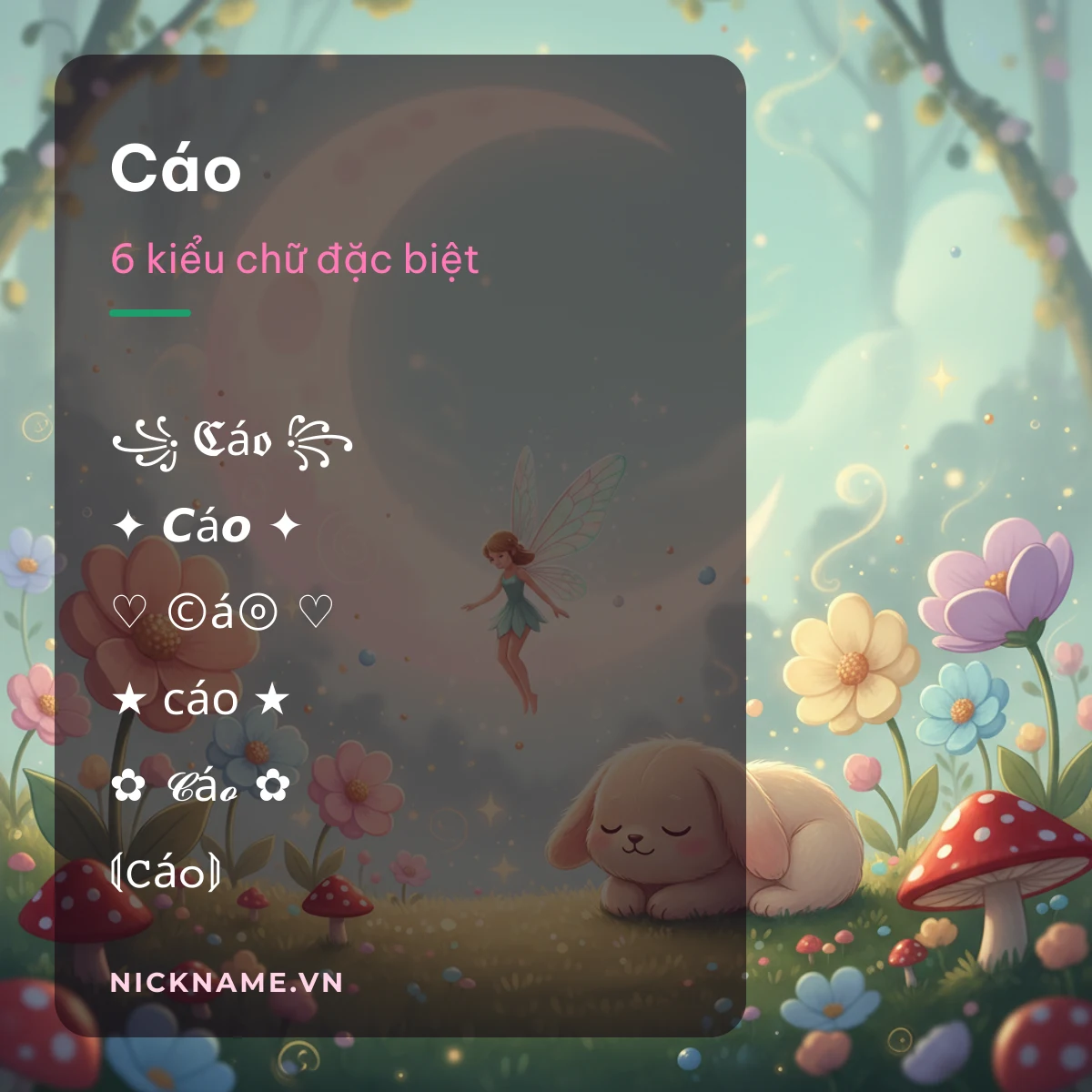 Tên Cáo kí tự đặc biệt: 6 kiểu chữ Unicode để chép
