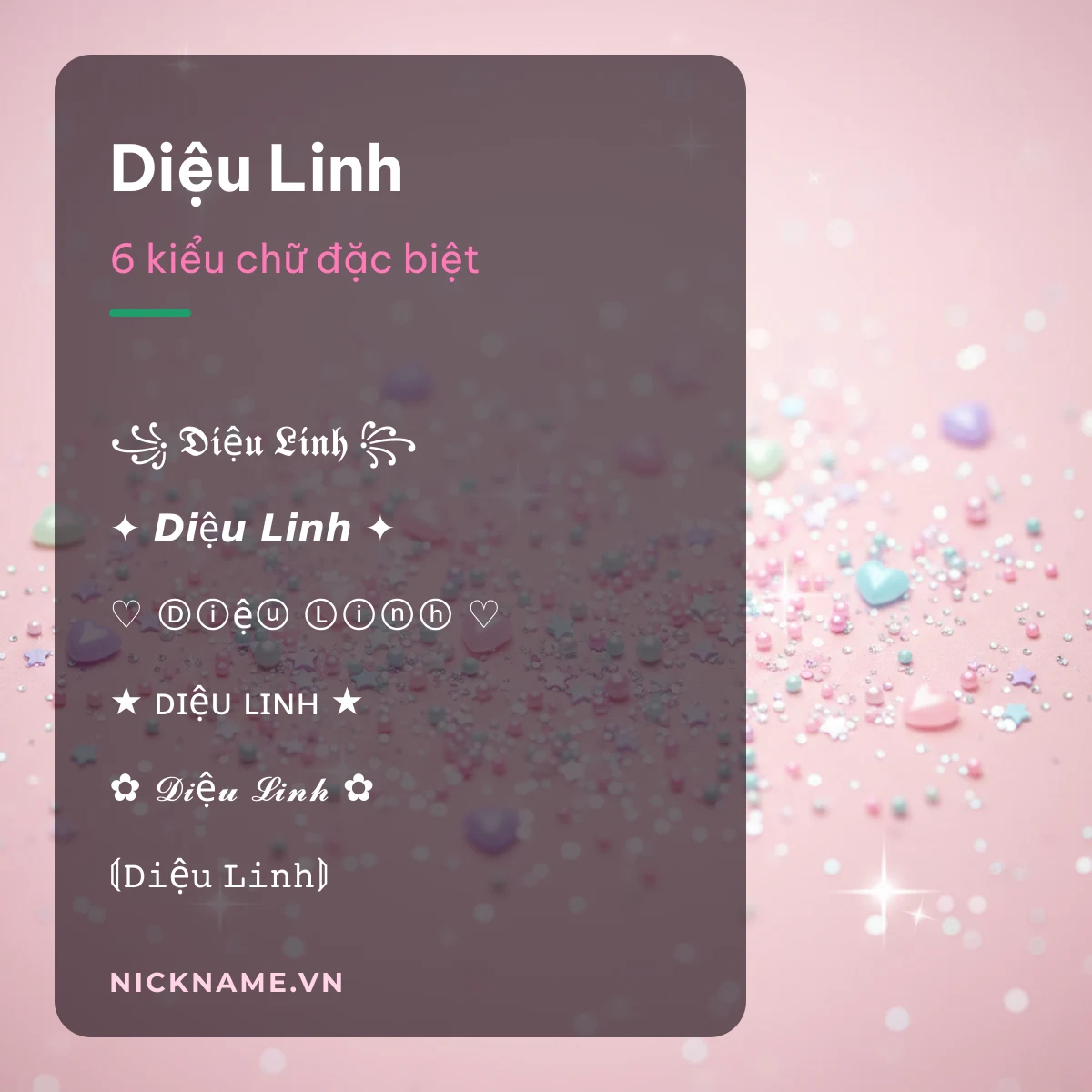 Tên Diệu Linh kí tự đặc biệt: 6 kiểu chữ Unicode để chép