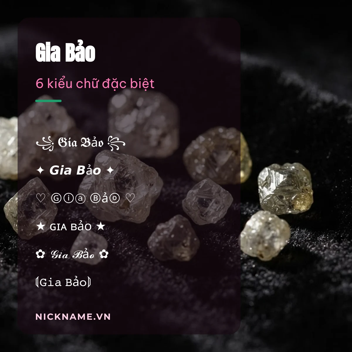 Tên Gia Bảo kí tự đặc biệt: 6 kiểu chữ Unicode để chép