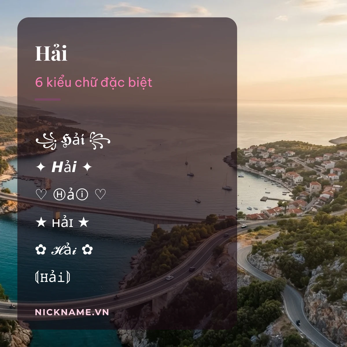 Tên Hải kí tự đặc biệt: 6 kiểu chữ Unicode để chép