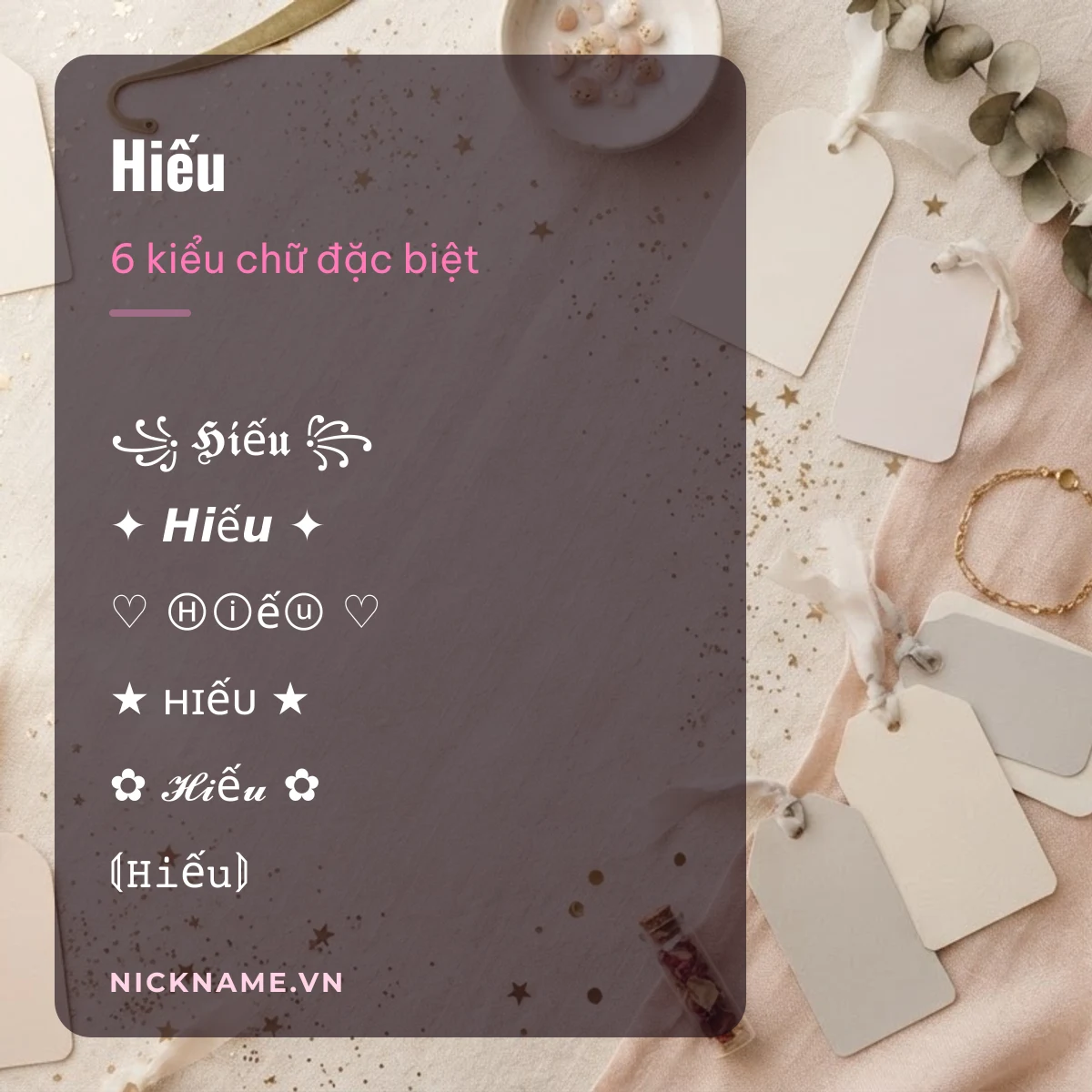Tên Hiếu kí tự đặc biệt: 6 kiểu chữ Unicode để chép