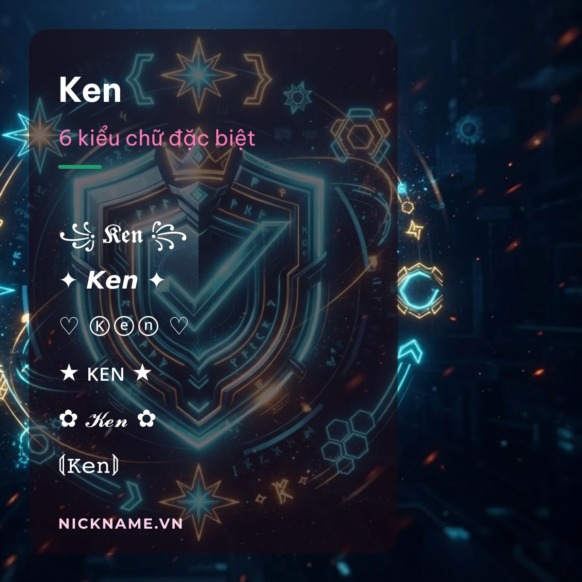 Tên Ken kí tự đặc biệt: 6 kiểu chữ Unicode để chép