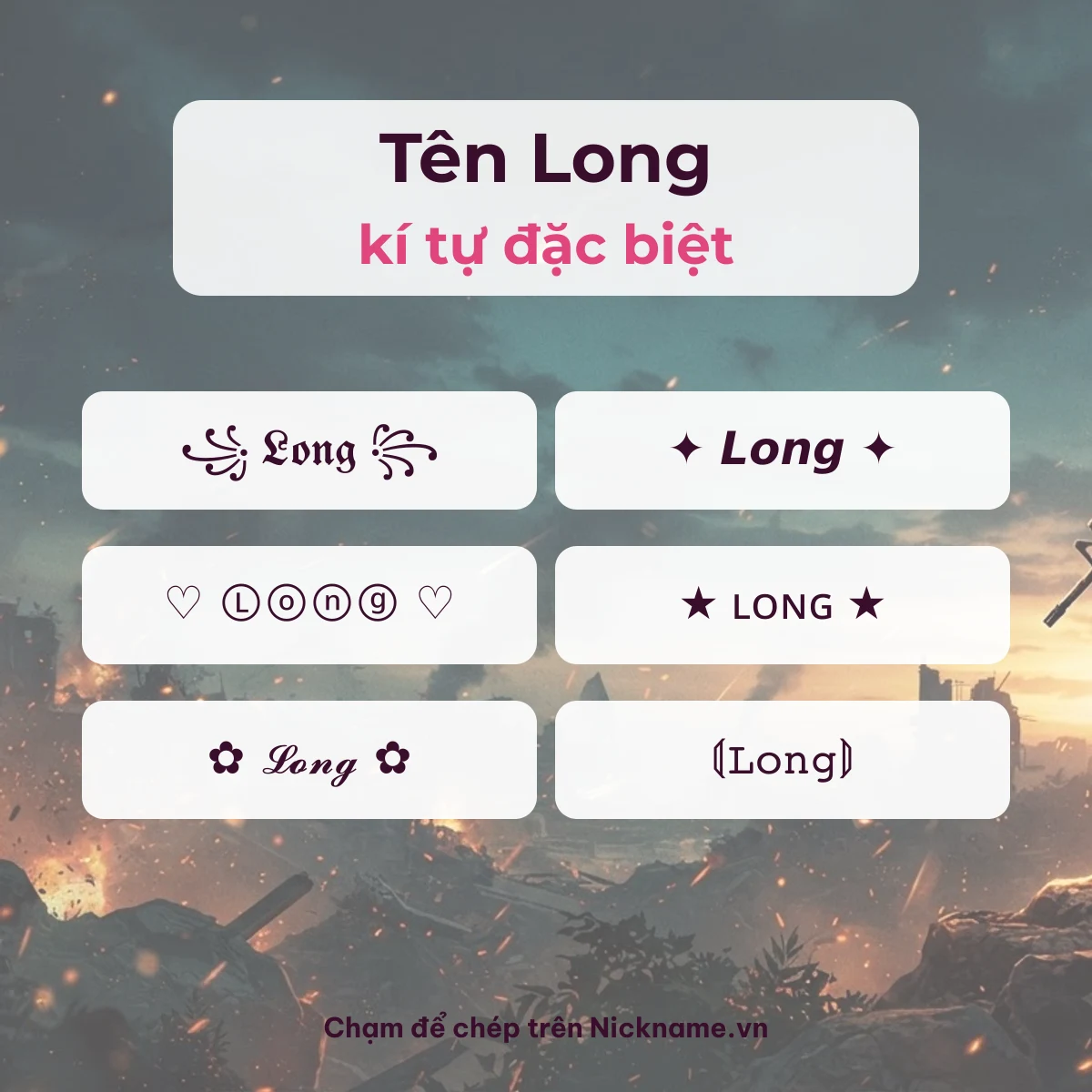 Tên Long kí tự đặc biệt: 6 kiểu chữ Unicode để chép