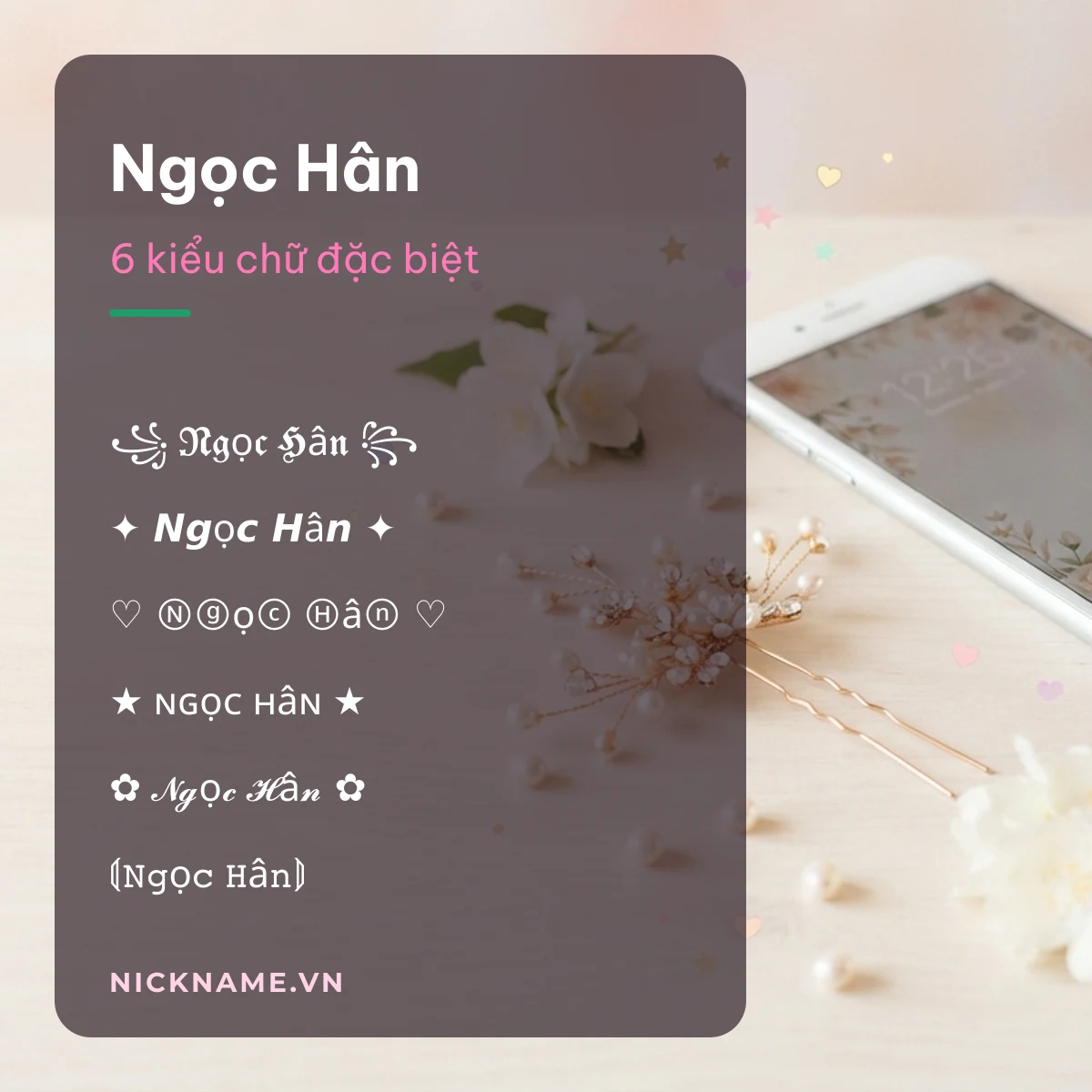 Tên Ngọc Hân kí tự đặc biệt: 6 kiểu chữ Unicode để chép