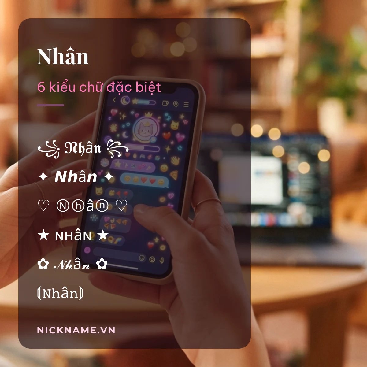 Tên Nhân kí tự đặc biệt: 6 kiểu chữ Unicode để chép