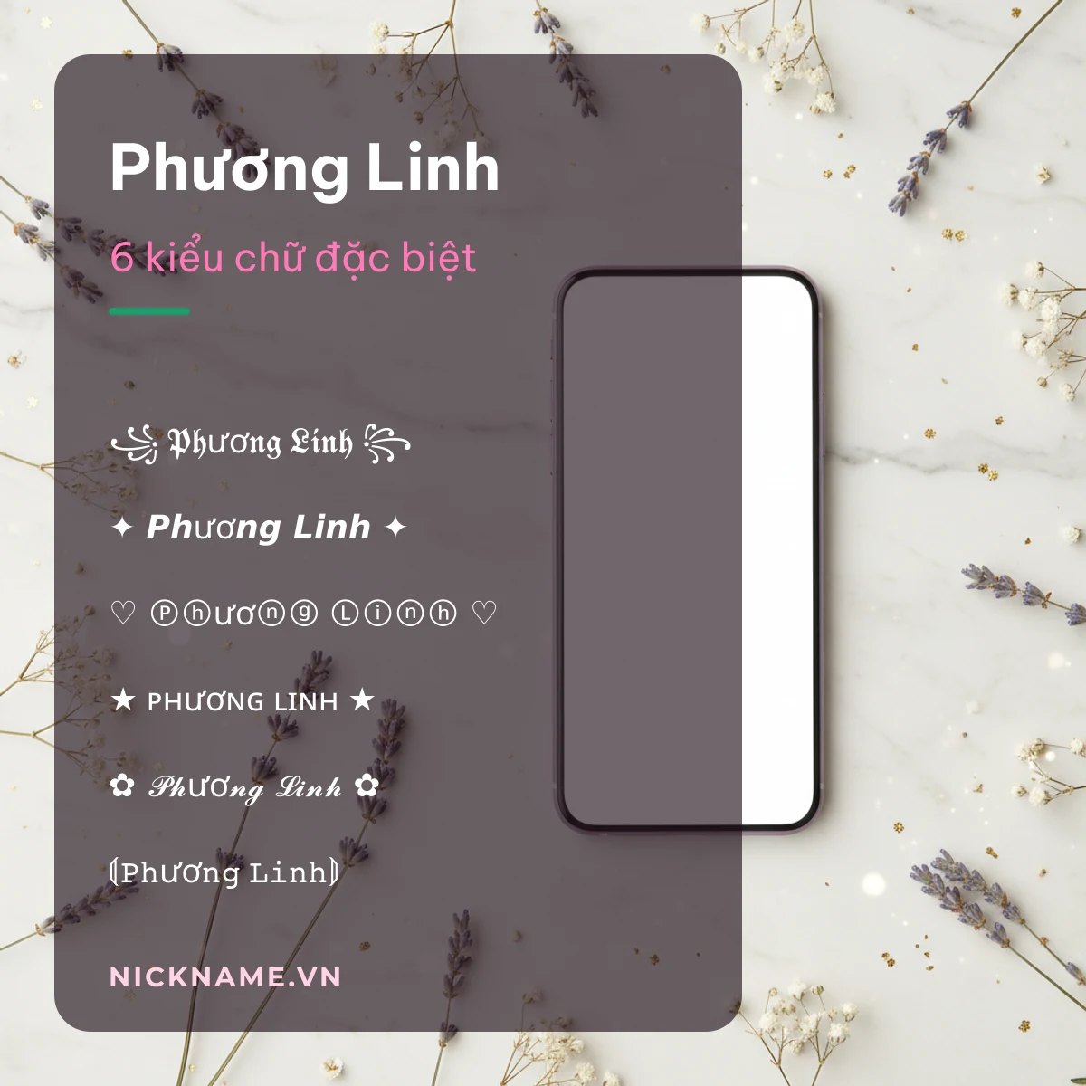 Tên Phương Linh kí tự đặc biệt: 6 kiểu chữ Unicode để chép