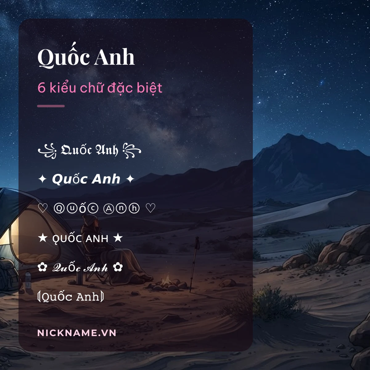 Tên Quốc Anh kí tự đặc biệt: 6 kiểu chữ Unicode để chép