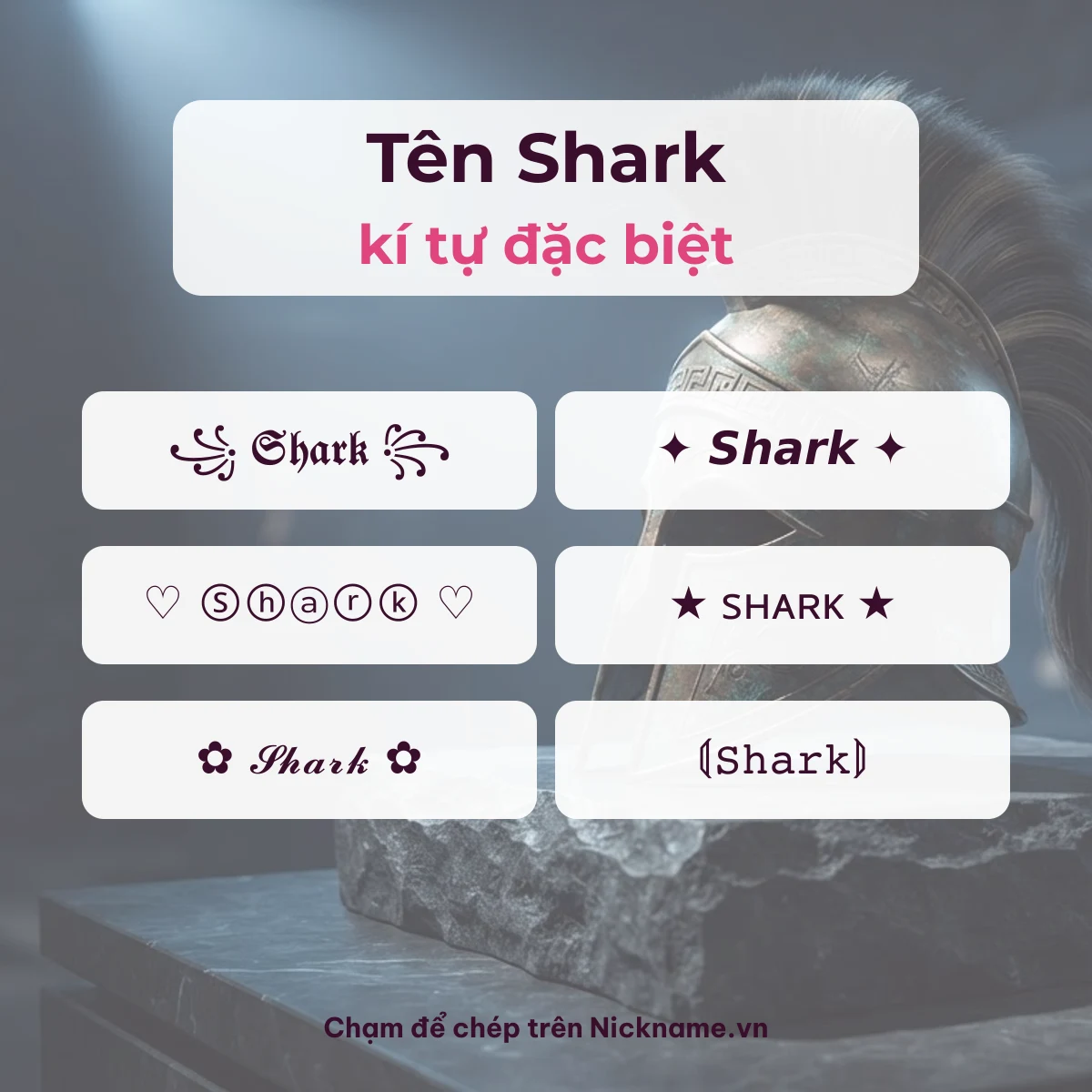 Tên Shark kí tự đặc biệt: 6 kiểu chữ Unicode để chép