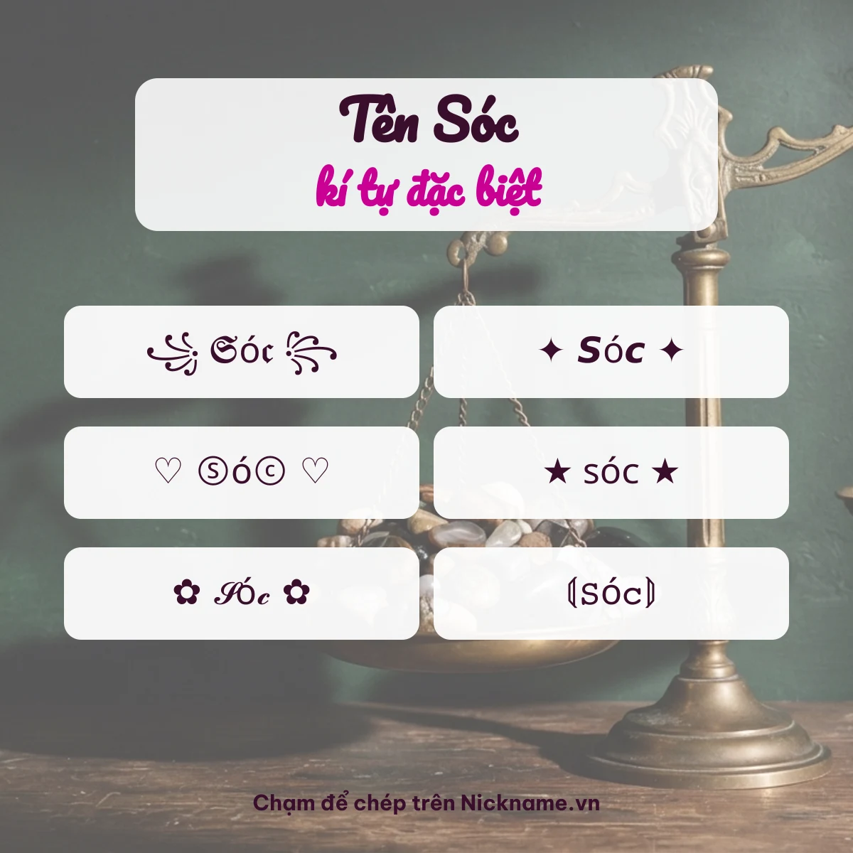 Tên Sóc kí tự đặc biệt: 6 kiểu chữ Unicode để chép