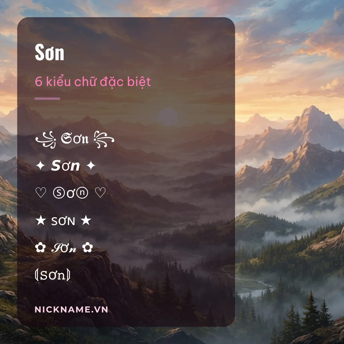 Tên Sơn kí tự đặc biệt: 6 kiểu chữ Unicode để chép