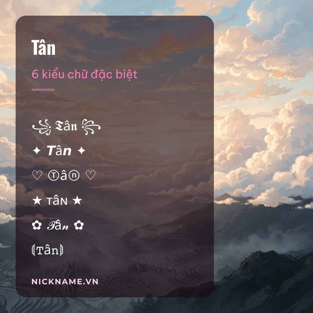 Tên Tân kí tự đặc biệt: 6 kiểu chữ Unicode để chép