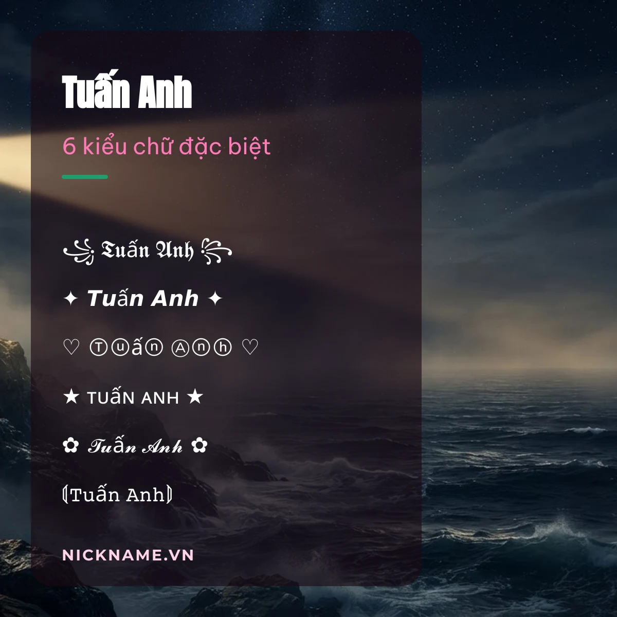 Tên Tuấn Anh kí tự đặc biệt: 6 kiểu chữ Unicode để chép
