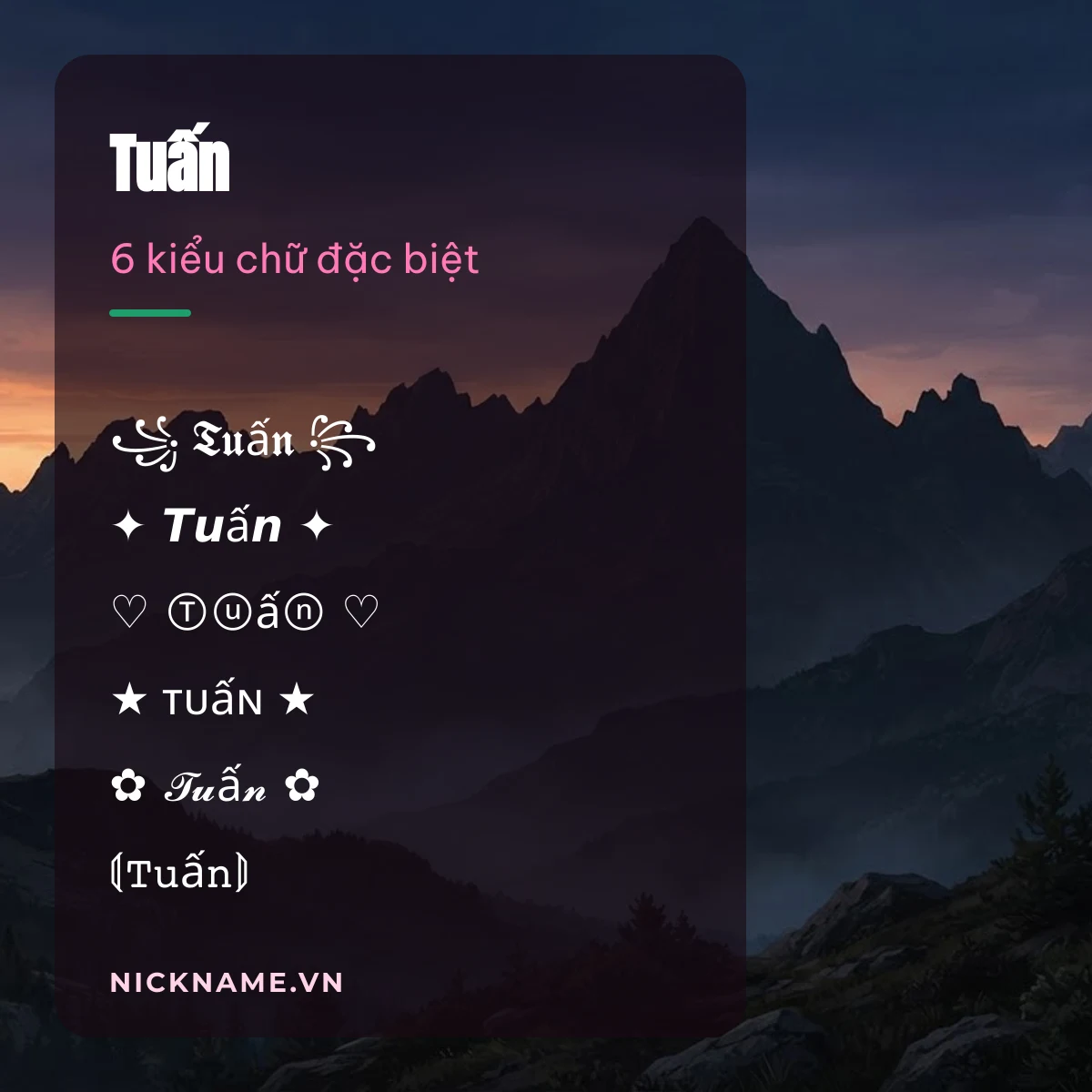 Tên Tuấn kí tự đặc biệt: 6 kiểu chữ Unicode để chép