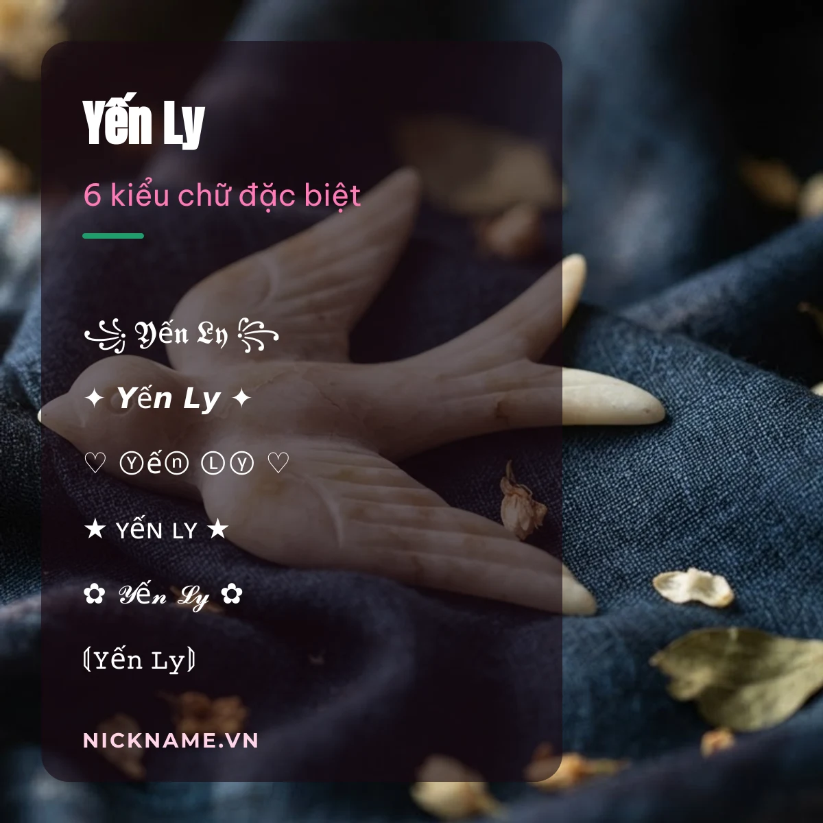 Tên Yến Ly kí tự đặc biệt: 6 kiểu chữ Unicode để chép