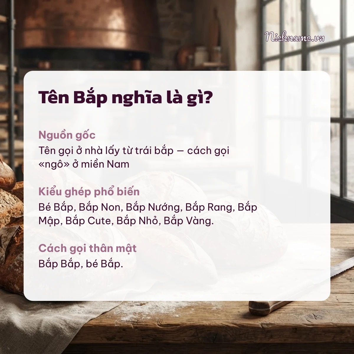 Ý nghĩa tên Bắp và cách gọi thân mật