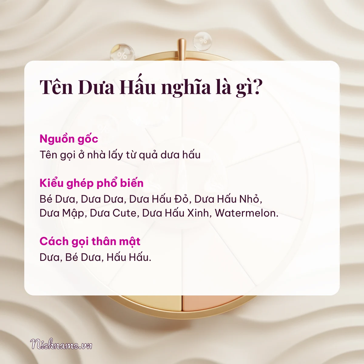 Ý nghĩa tên Dưa Hấu và cách gọi thân mật