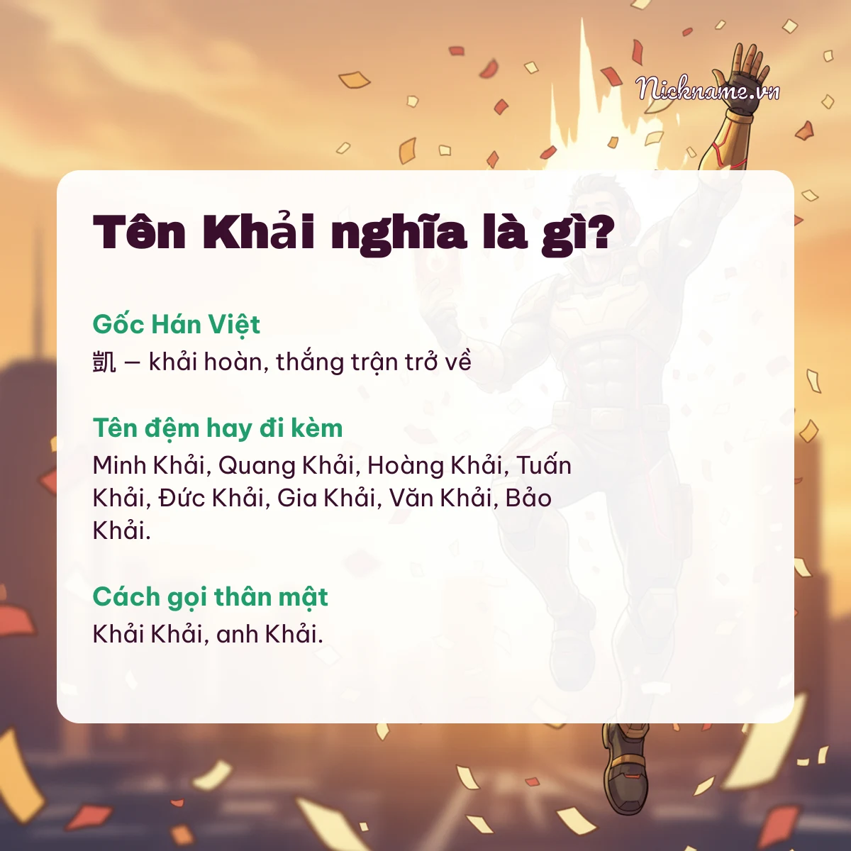 Ý nghĩa tên Khải và cách gọi thân mật