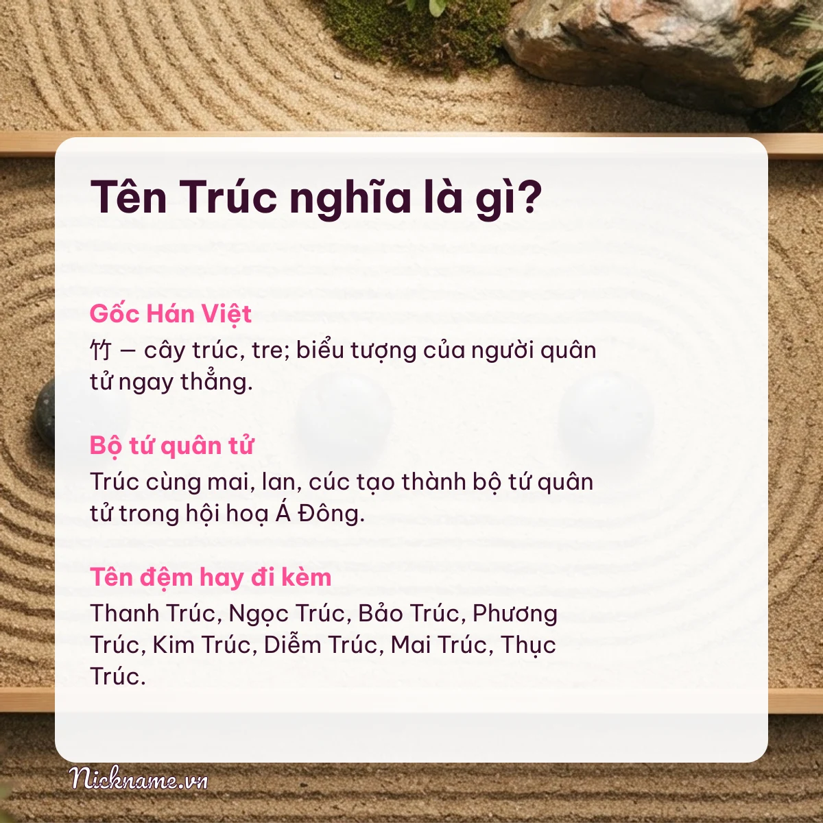 Ý nghĩa tên Trúc và cách gọi thân mật
