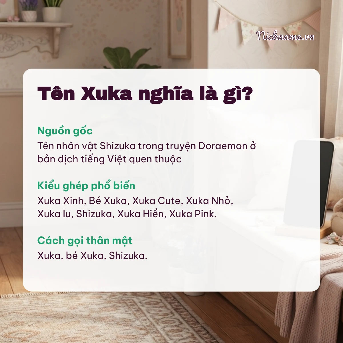 Ý nghĩa tên Xuka và cách gọi thân mật